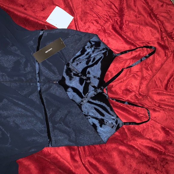 Lulu's Navy Blue Prom Dress (NEVER WORN) - Picture 3 of 3